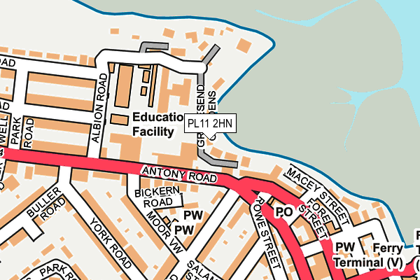 PL11 2HN map - OS OpenMap – Local (Ordnance Survey)