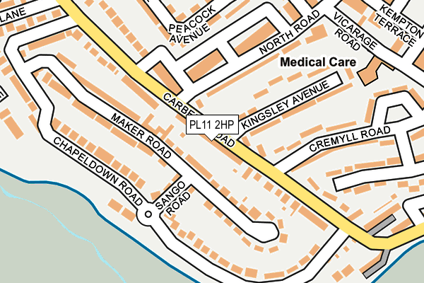 PL11 2HP map - OS OpenMap – Local (Ordnance Survey)