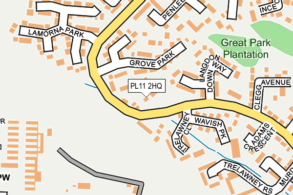 PL11 2HQ map - OS OpenMap – Local (Ordnance Survey)