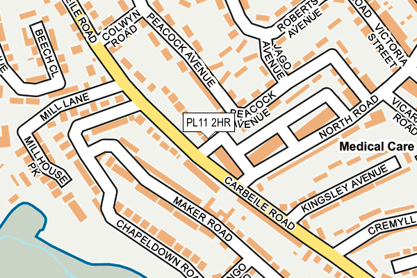 PL11 2HR map - OS OpenMap – Local (Ordnance Survey)
