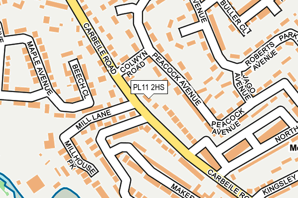 PL11 2HS map - OS OpenMap – Local (Ordnance Survey)