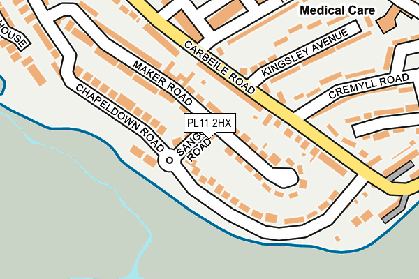 PL11 2HX map - OS OpenMap – Local (Ordnance Survey)