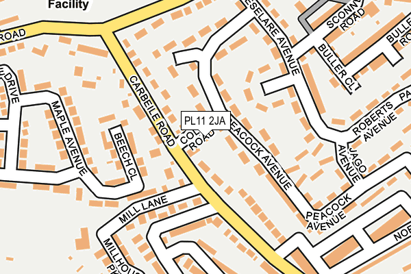 PL11 2JA map - OS OpenMap – Local (Ordnance Survey)