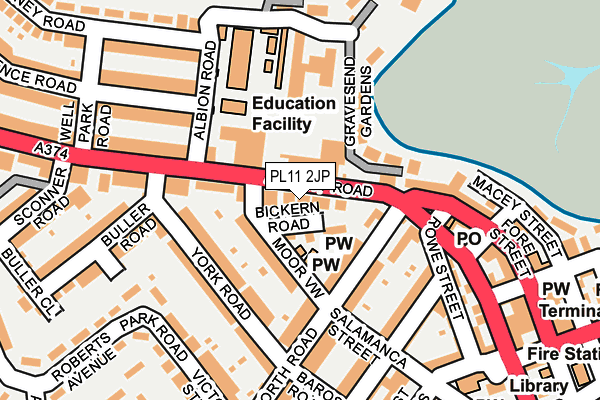 PL11 2JP map - OS OpenMap – Local (Ordnance Survey)