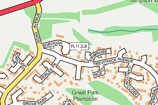 PL11 2LB map - OS OpenMap – Local (Ordnance Survey)