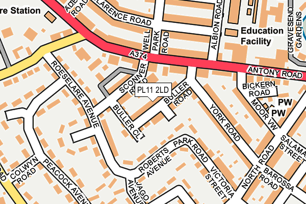 PL11 2LD map - OS OpenMap – Local (Ordnance Survey)