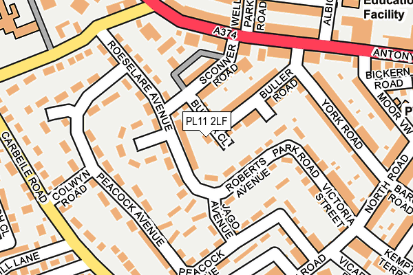 PL11 2LF map - OS OpenMap – Local (Ordnance Survey)