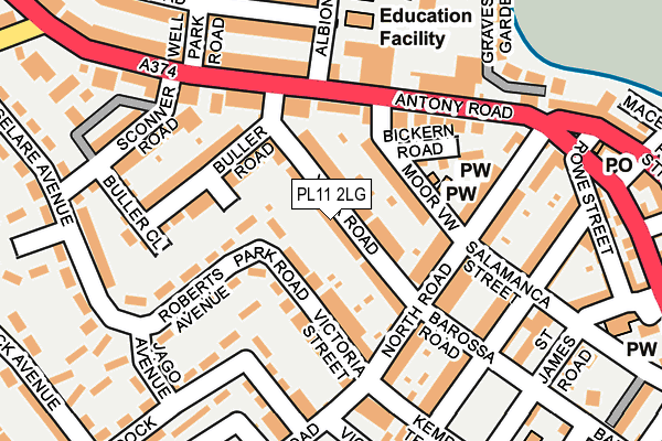 PL11 2LG map - OS OpenMap – Local (Ordnance Survey)