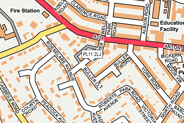 PL11 2LJ map - OS OpenMap – Local (Ordnance Survey)