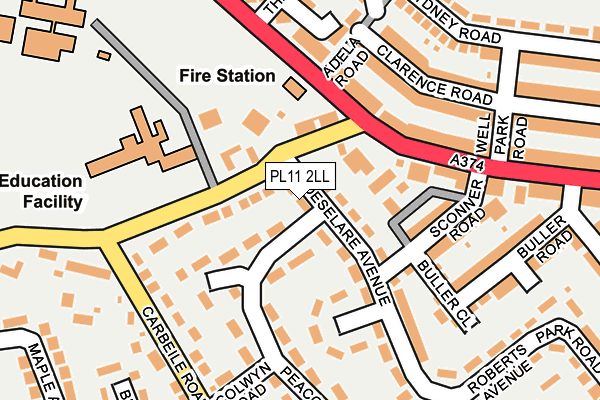 PL11 2LL map - OS OpenMap – Local (Ordnance Survey)