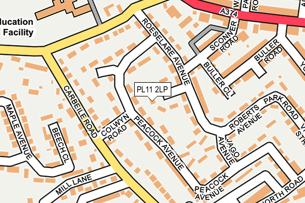 PL11 2LP map - OS OpenMap – Local (Ordnance Survey)