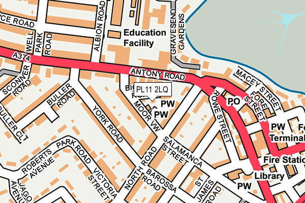 PL11 2LQ map - OS OpenMap – Local (Ordnance Survey)