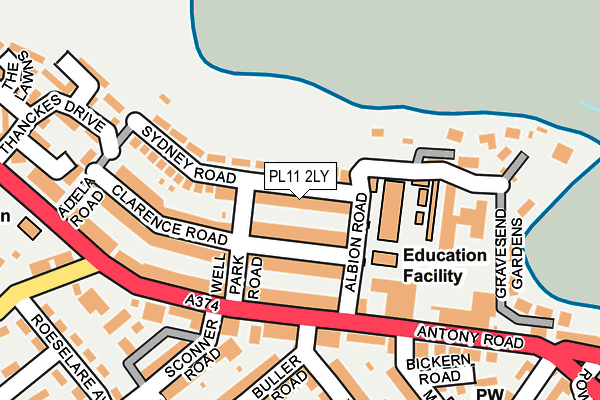 PL11 2LY map - OS OpenMap – Local (Ordnance Survey)