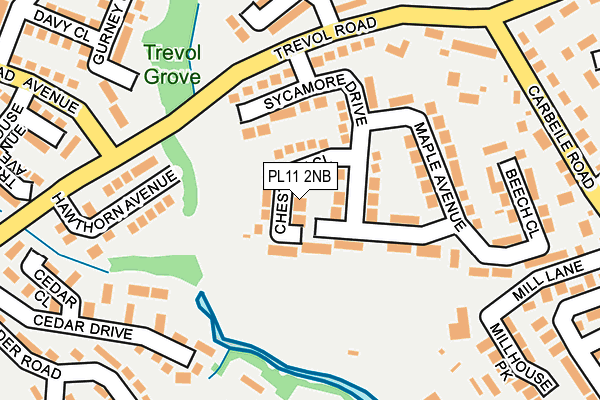 PL11 2NB map - OS OpenMap – Local (Ordnance Survey)