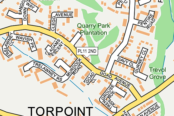 PL11 2ND map - OS OpenMap – Local (Ordnance Survey)