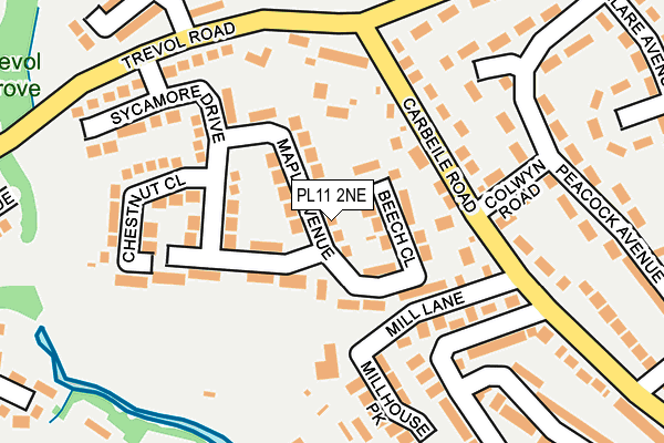 PL11 2NE map - OS OpenMap – Local (Ordnance Survey)