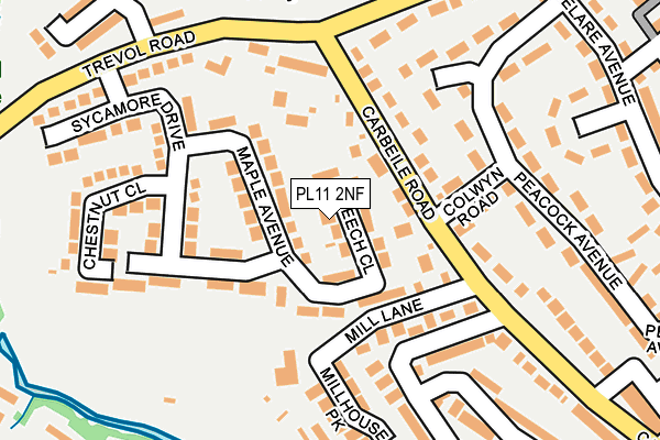 PL11 2NF map - OS OpenMap – Local (Ordnance Survey)