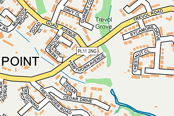 PL11 2NG map - OS OpenMap – Local (Ordnance Survey)