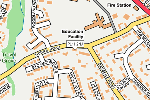 PL11 2NJ map - OS OpenMap – Local (Ordnance Survey)