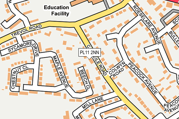 PL11 2NN map - OS OpenMap – Local (Ordnance Survey)