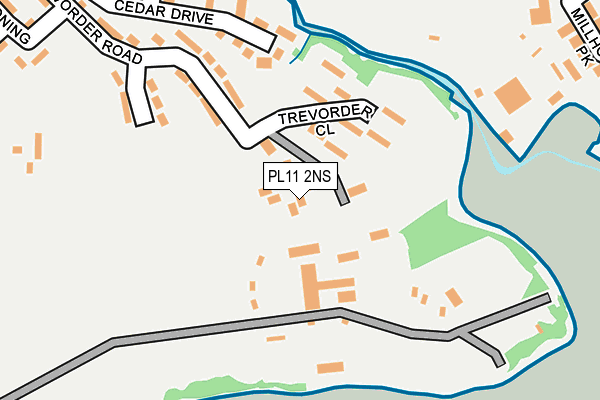 PL11 2NS map - OS OpenMap – Local (Ordnance Survey)