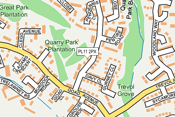 PL11 2PX map - OS OpenMap – Local (Ordnance Survey)