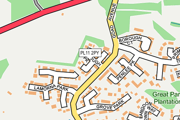 PL11 2PY map - OS OpenMap – Local (Ordnance Survey)