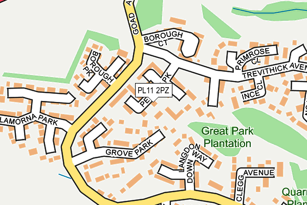 PL11 2PZ map - OS OpenMap – Local (Ordnance Survey)