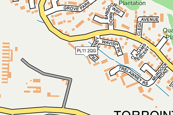 PL11 2QG map - OS OpenMap – Local (Ordnance Survey)