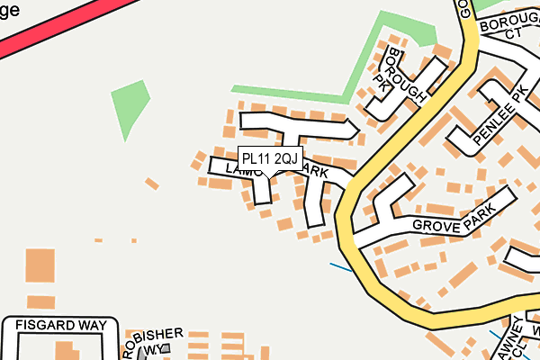 PL11 2QJ map - OS OpenMap – Local (Ordnance Survey)