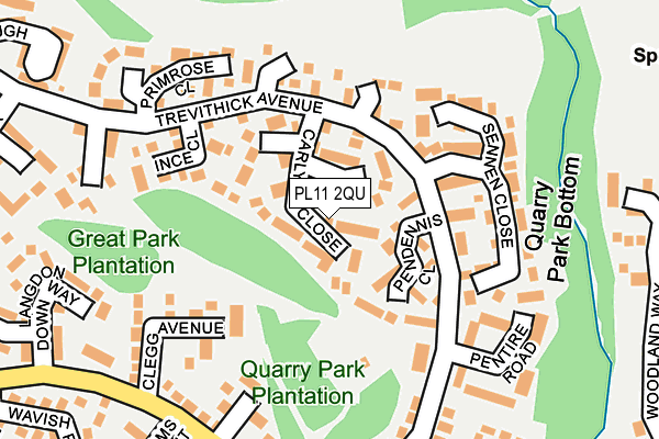 PL11 2QU map - OS OpenMap – Local (Ordnance Survey)