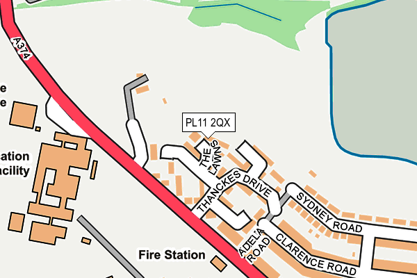 PL11 2QX map - OS OpenMap – Local (Ordnance Survey)