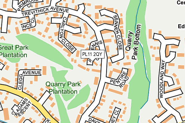 PL11 2QY map - OS OpenMap – Local (Ordnance Survey)