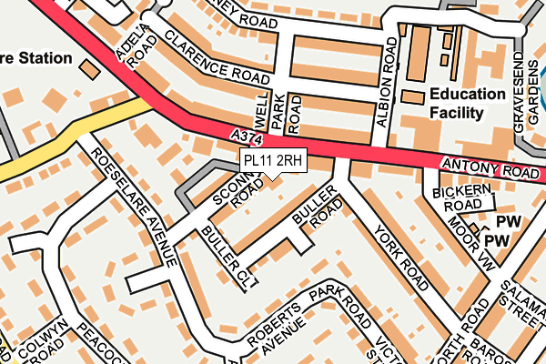 PL11 2RH map - OS OpenMap – Local (Ordnance Survey)