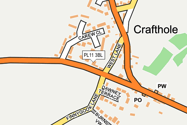 PL11 3BL map - OS OpenMap – Local (Ordnance Survey)