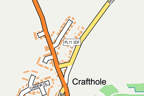 PL11 3DF map - OS OpenMap – Local (Ordnance Survey)