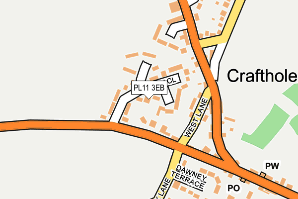 PL11 3EB map - OS OpenMap – Local (Ordnance Survey)