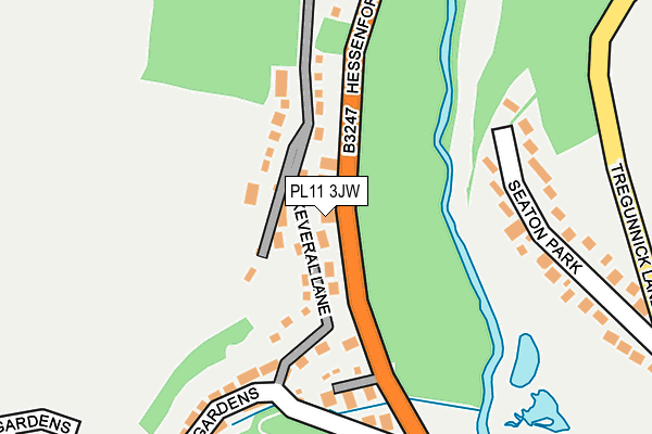 PL11 3JW map - OS OpenMap – Local (Ordnance Survey)