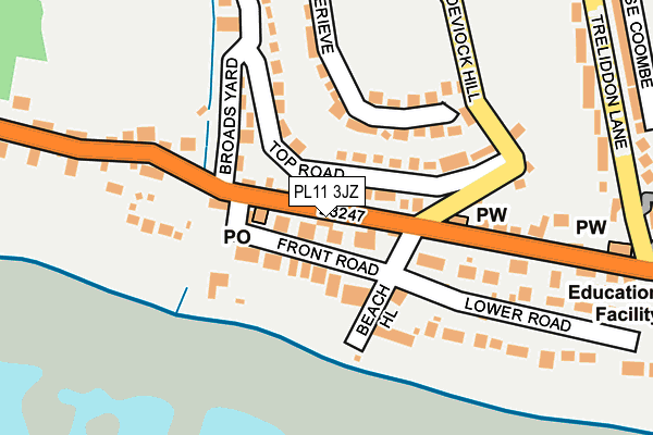 PL11 3JZ map - OS OpenMap – Local (Ordnance Survey)