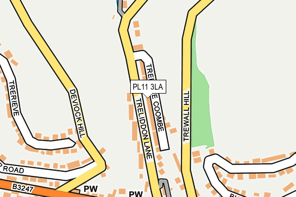 PL11 3LA map - OS OpenMap – Local (Ordnance Survey)