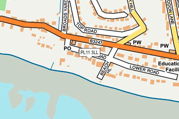 PL11 3LL map - OS OpenMap – Local (Ordnance Survey)