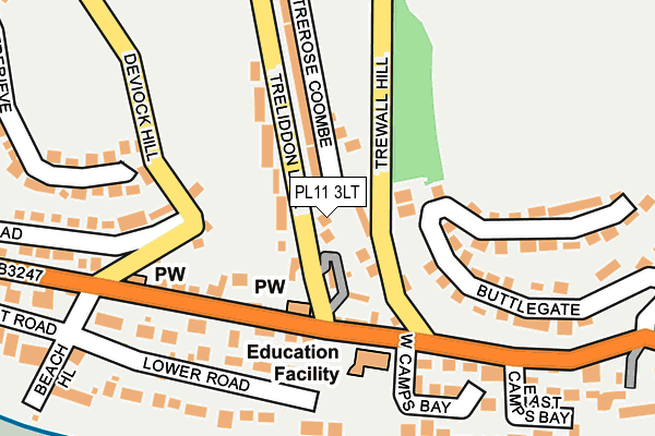 PL11 3LT map - OS OpenMap – Local (Ordnance Survey)