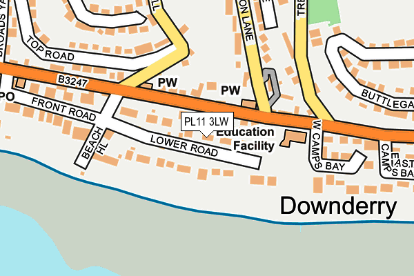 PL11 3LW map - OS OpenMap – Local (Ordnance Survey)
