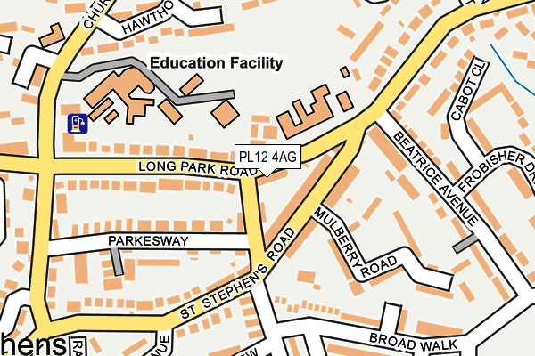 PL12 4AG map - OS OpenMap – Local (Ordnance Survey)