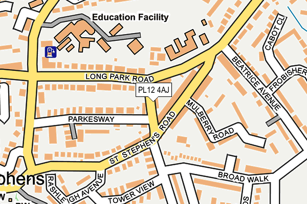 PL12 4AJ map - OS OpenMap – Local (Ordnance Survey)