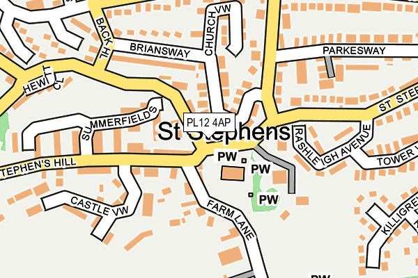 PL12 4AP map - OS OpenMap – Local (Ordnance Survey)