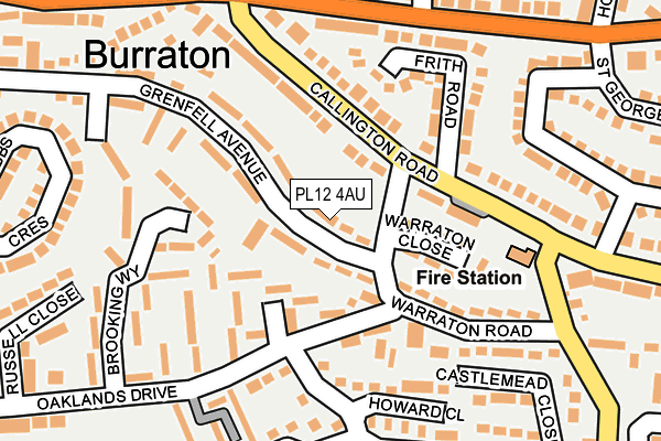 PL12 4AU map - OS OpenMap – Local (Ordnance Survey)