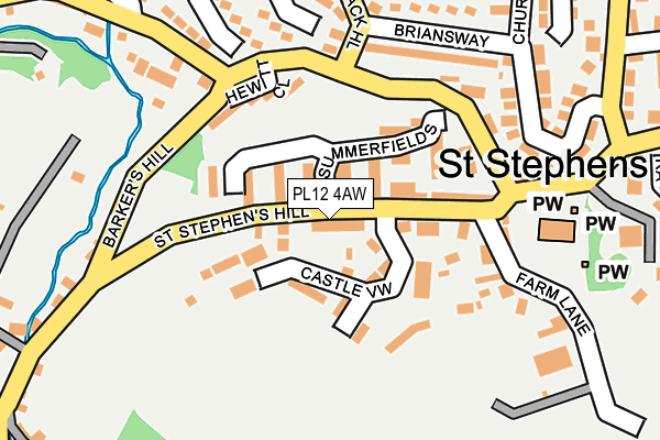 PL12 4AW map - OS OpenMap – Local (Ordnance Survey)