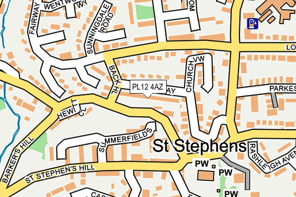 PL12 4AZ map - OS OpenMap – Local (Ordnance Survey)