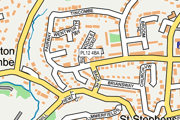 PL12 4BA map - OS OpenMap – Local (Ordnance Survey)